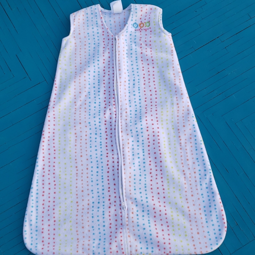 Halo wearable blanket, rainbow dots